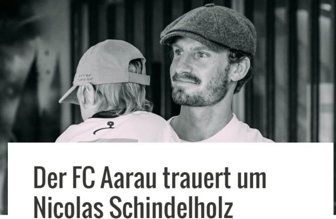 스위스 클럽 FC 아라우가 수비수 니콜라스 쉰델홀츠의 사망 소식에 깊은 애도의 뜻을 표했다. /사진=FC 아라우
