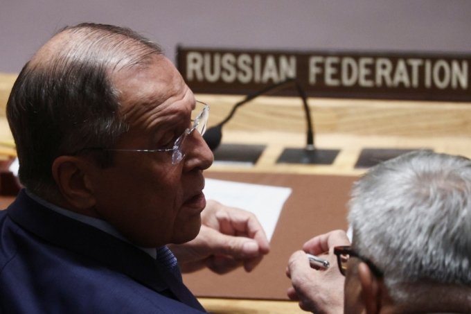Russia's Foreign Minister Sergei Lavrov attends a high level meeting of the United Nations Security Council on the situation amid Russia's invasion of Ukraine, at the 77th Session of the United Nations General Assembly at U.N. Headquarters in New York City, U.S., September 22, 2022. REUTERS/Amr Alfiky /사진=로이터=뉴스1
