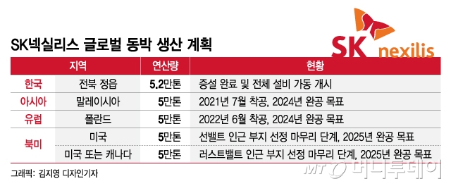 SKC, 북미에만 2개 동박 거점 마련..."압도적 1위 자신"