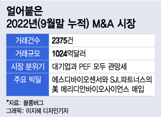 "돈 모으기도 빅딜 찾기도 어렵다"…쪼그라든 M&A 시장