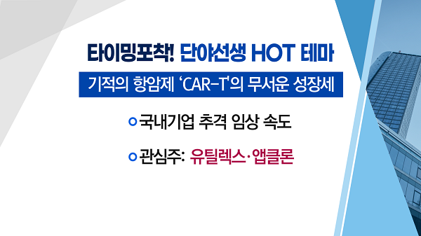 [매매의 기술] 4세대 고형암 CAR-T 임상 시동 <유틸렉스> vs 삼성 전장사업 확대에 첨단 車 성장 기대감 <오디텍>