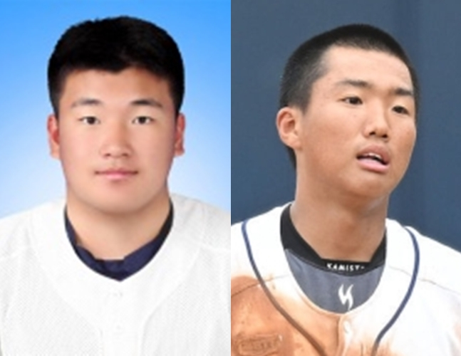 경기고 포수 이상준(왼쪽), 유신고 내야수 박태완./사진=대한야구소프트볼협회, OSEN