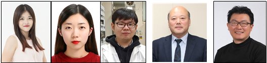 (왼쪽부터) Choong Choe Earn 연구교수, 윤소연 석박 통합 과정, Kien Tiek Wong 박사후 연구원, 최은하 교수, 장민 교수 