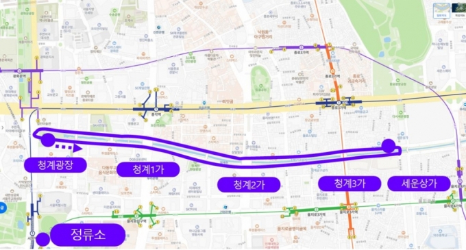 청계천 자율주행버스 운행구간 /자료제공=서울시