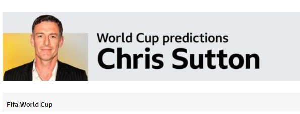 크리스 서튼의 월드컵 예측/사진=BBC 