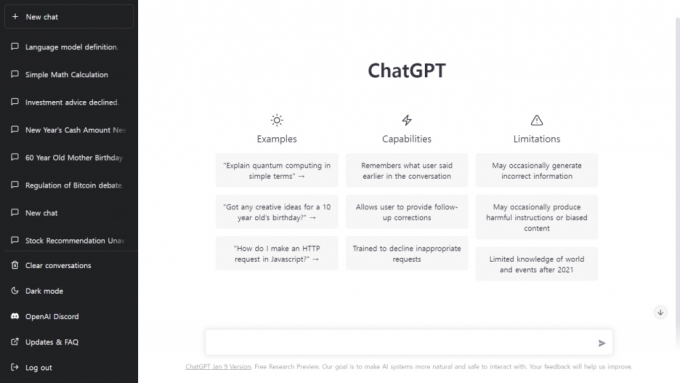 오픈AI의 챗GPT 첫 화면. /사진=챗GPT 홈페이지 갈무리