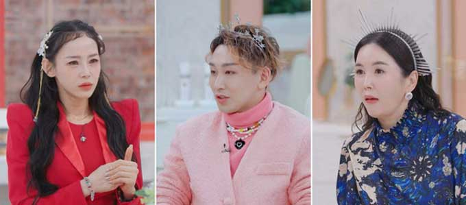 트로트 가수 지원이, 뮤지컬 배우 김호영, 방송인 장영란./사진=채널S '진격의 언니들-고민커트살롱'