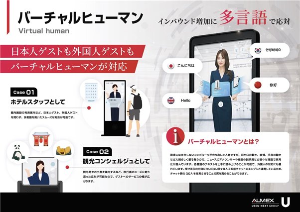 오는 7~10일 일본에서 열리는 일본 HCJ 2023 행사에 참여하는 일본 ALMEX사가 자사의 휴먼AI 모델을 소개한다. 마인즈랩이 ALMEX사와 함께 이번 전시회를 준비했다. / 자료 = 마인즈랩