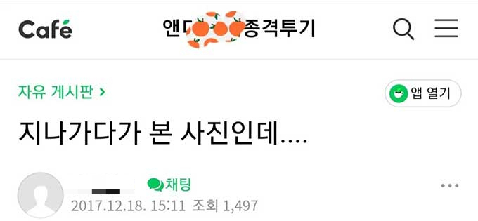 춘리가 7일 자신의 인스타그램을 통해 공개한 한 온라인 카페의 악성 게시물 사진 캡처./사진=춘리 인스타그램