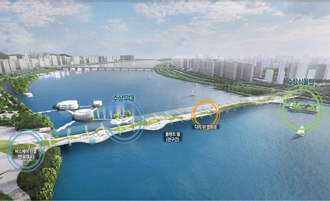 &#039;그레이트 한강 프로젝트&#039;의 잠수교 변화 모습./사진제공=서울시