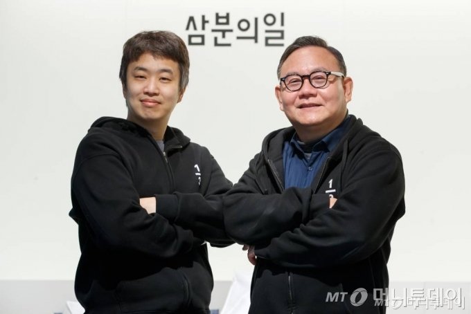 전주훈 삼분의일 대표(왼쪽)와 김홍일 케이유니콘인베스트먼트 대표 /사진=이기범 기자 leekb@