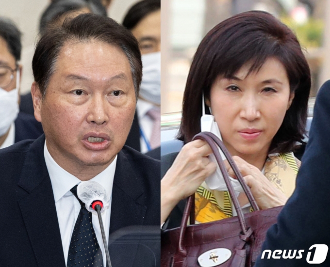 최태원 SK그룹 회장(왼쪽)과 노소영 아트센터 나비 관장./사진=뉴스1