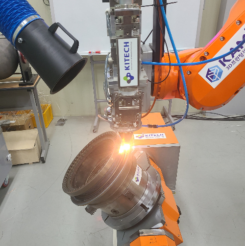 금속와이어 3D프린팅 공정을 이용한 손상 부품 수리. / 사진=한국생산기술연구원