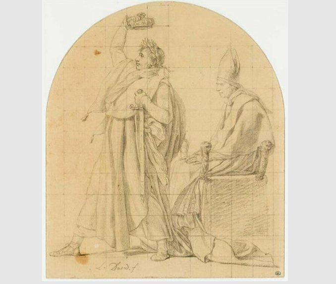 다비드, 나폴레옹 대관식 스케치. 1804~1807. 프랑스 루브르 박물관/사진= 루브르 박물관