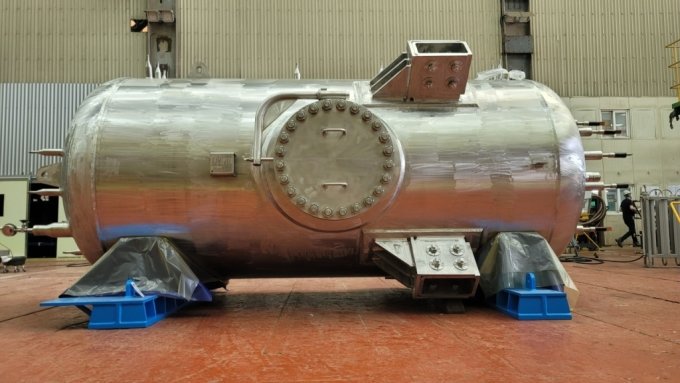 두산에너빌리티가 국제핵융합실험로(ITER) 국제기구에 공급하는 가압기(Pressurizer)의 측면 /사진=두산에너빌리티 