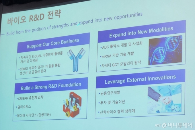 정남진 삼성바이오로직스 바이오연구소장(부사장) 발표 자료/사진= 박미주 기자