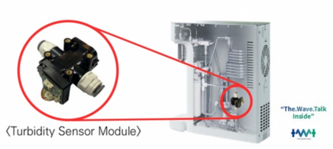 더웨이브톡이 개발한 정수기 내 탑재 가능한 초소형 수질센서 모듈/사진제공=더웨이브톡