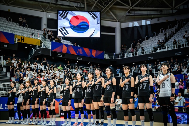 한국 여자배구 국가대표팀. /사진=VNL 공식홈페이지 