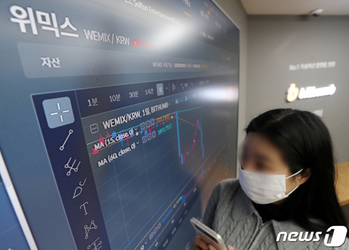 지난해 12월 8일 오전 서울 서초구 빗썸 고객지원센터에 위믹스 시세가 표시되고 있다. 이날 오후3시 위믹스는 디지털자산거래소 공동협의체(닥사· DAXA)의 결정에 따라 업비트, 빗썸, 코인원, 코빗에서 거래지원이 종료됐다. 위믹스는 올해 2월 16일 코인원에 재상장됐다. /사진=뉴스1.