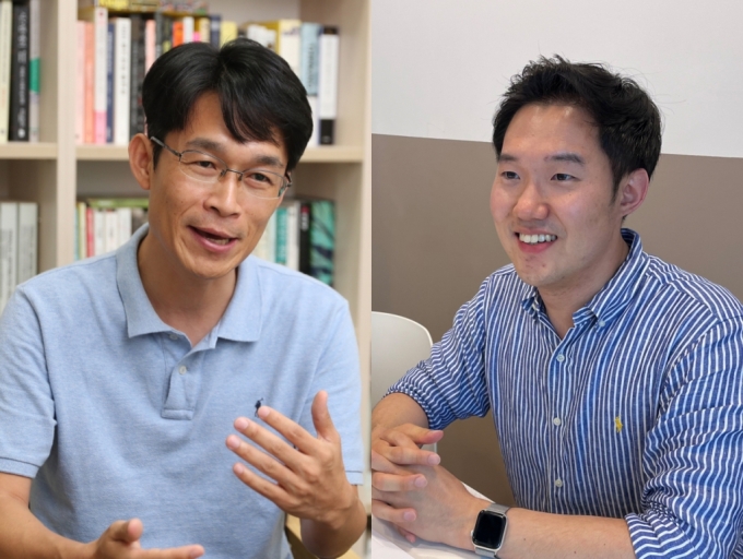 (왼쪽)서울대 AI연구원 ELSI센터장 천현득 과학학과 교수. (오른쪽)하주영 스캐터랩 윤리담당 변호사. /사진=이기범 기자 leekb@, 스캐터랩
