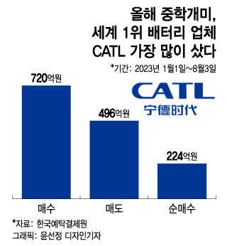 중학개미가 사랑한 배터리 공룡, 中 증시 제자리 걸음에도 '선방'