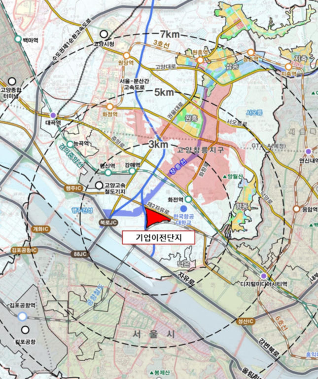 '고양현천 기업이전부지' 개발사업 예정지./사진제공=경기도 