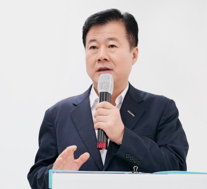 7일 여의도 중소기업중앙회에서 간담회를 가진 강석진 중소벤처기업진흥공단 이사장. 2023.9.7./사진=중진공 제공