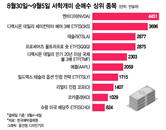 美 기술주 하락에 베팅…그래도 엔비디아·테슬라는 '줍줍'[서학픽]