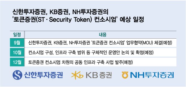 [단독]신한·KB·NH증권, 토큰증권 '공동망' 만든다…이달 말 컨소시엄 발족