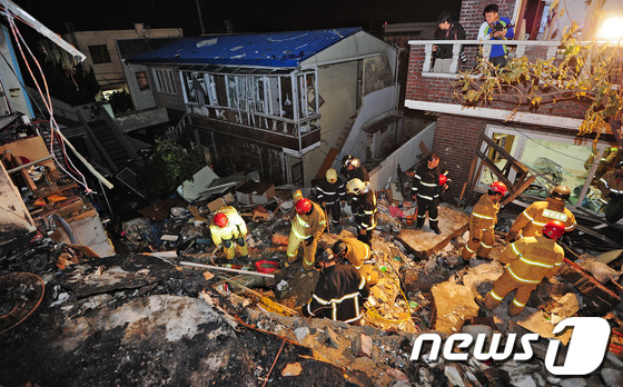 2013년 9월 23일 오후 11시 45분쯤 대구시 남구 대명동의 가스판매 가게에서 폭발사고가 발생했다. /사진=뉴스1