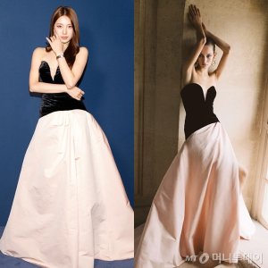 수지, 과감하게 파인 '1026만원대' 드레스…모델과 어떻게 달라?
