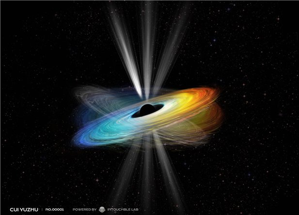 블랙홀의 세차운동 모습. 세차운동이란 회전하는 천체의 회전축이 원을 그리며 움직이는 현상이다. 세차운동의 존재는 M87 블랙홀이 실제 회전하고 있다는 증거다. / 사진=한국천문연구원