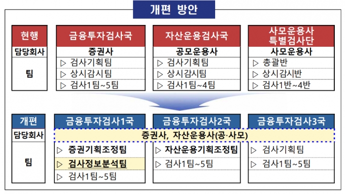 금융감독원 금융투자부문 검사체계 개편 방안. /사진제공=금융감독원