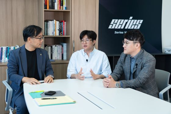 (왼쪽부터)김우현 대구경북과학기술원 연구진흥팀장, 박준상 시리즈벤처스 공동대표, 박재현 로보스 대표/사진=류준영 기자 