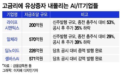 고금리 탓에 증자 내몰리는 IT기업들, 롤러코스터 타는 주가