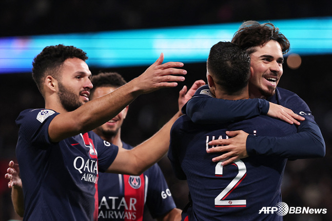 골 세리머니하는 PSG. /AFPBBNews=뉴스1