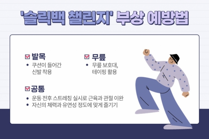 슬릭백 챌린지에서 부상을 예방하는 방법. /그림제공=힘찬병원