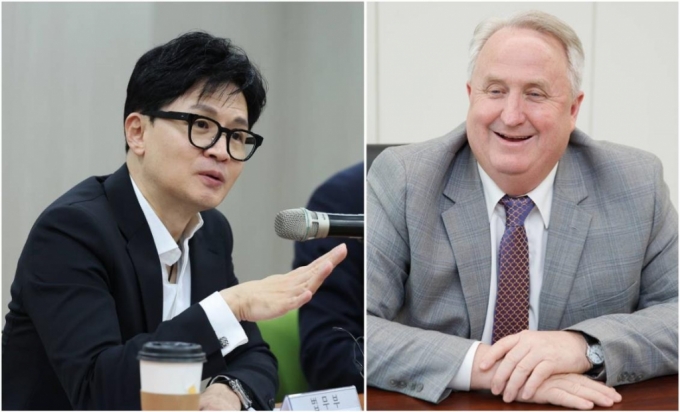 한동훈 법무부 장관과 인요한 국민의힘 혁신위원장. / 사진=뉴시스·머니투데이