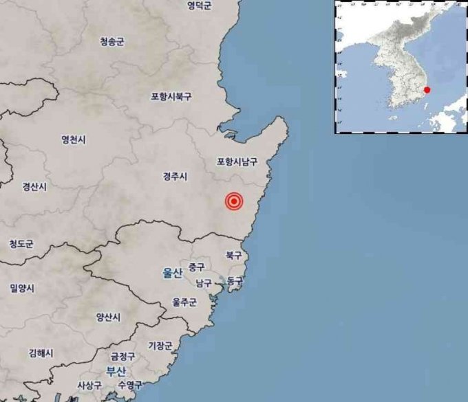 30일 오전 4시 55분 경북 경주시 동남동쪽 19km 지점에서 규모 4.0의 지진이 발생했다고 기상청이 밝혔다. /사진=기상청 홈페이지 캡처