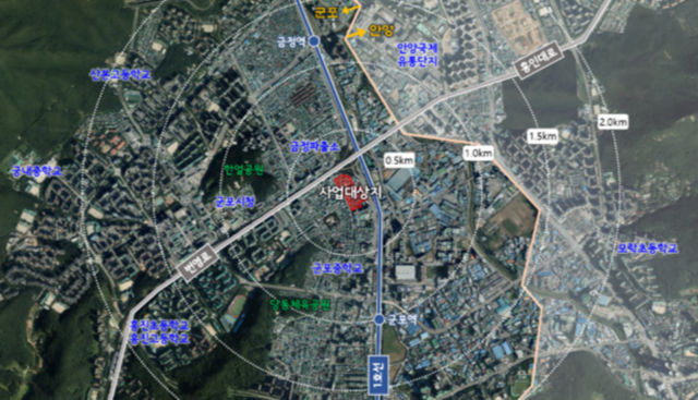 금정3구역 재개발 위치도./사진제공=군포시