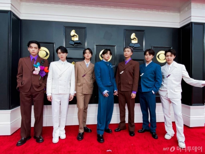 O grupo no 64º Grammy Awards do ano passado &#039; BTS&#039; (BTS) figura. /Photo Courtesy=Big Hit Music