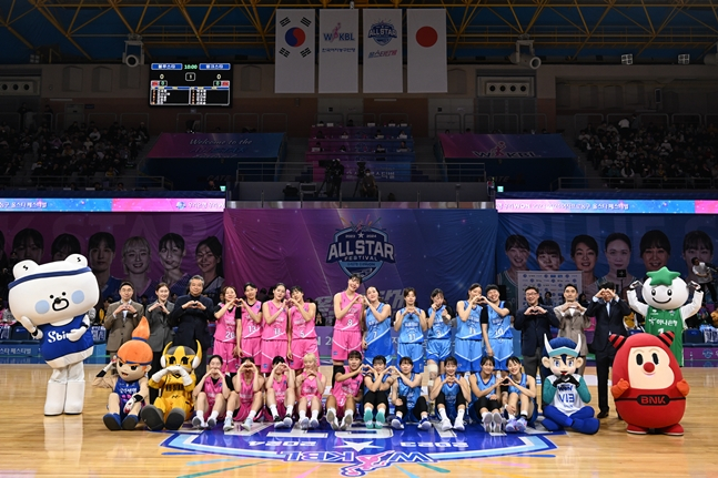 "흥 주체못해 망했다" 박지수, 댄스+골밑 만점활약 MVP... WKBL 올스타 페스티벌 핑크스타, 블루스타 꺾었다 [아산 현장]