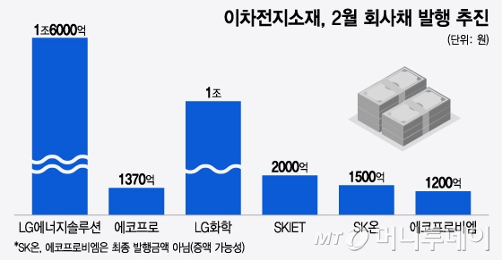 이차전지소재, 2월 회사채 발행 추진/그래픽=윤선정