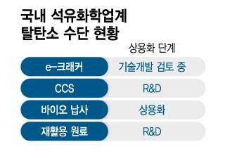 국내 석유화학업계 탈탄소 수단 현황/그래픽=이지혜