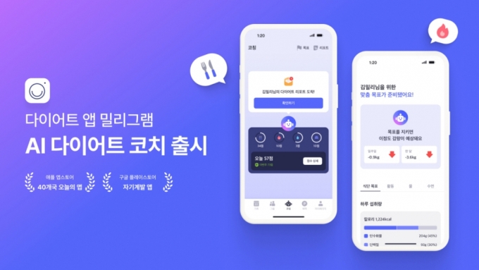 밀리그램 'AI 코칭' 기능 출시/사진제공=킬로