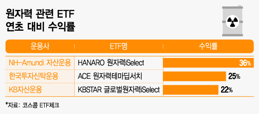 원자력 관련 ETF 연초 대비 수익률/그래픽=조수아