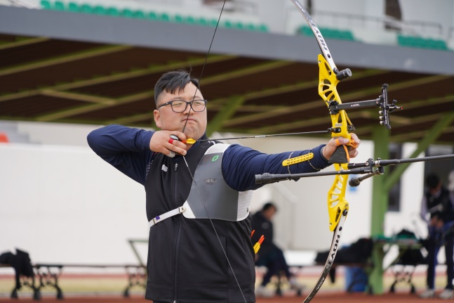 국가대표 선발전 당시 김우진. /사진=대한양궁협회