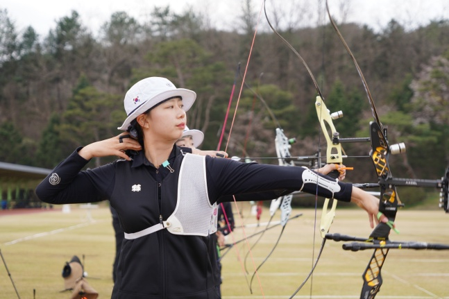 국가대표 선발전 당시 임시현. /사진=대한양궁협회