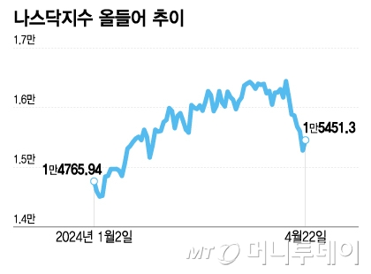 나스닥지수 올들어 추이/그래픽=이지혜