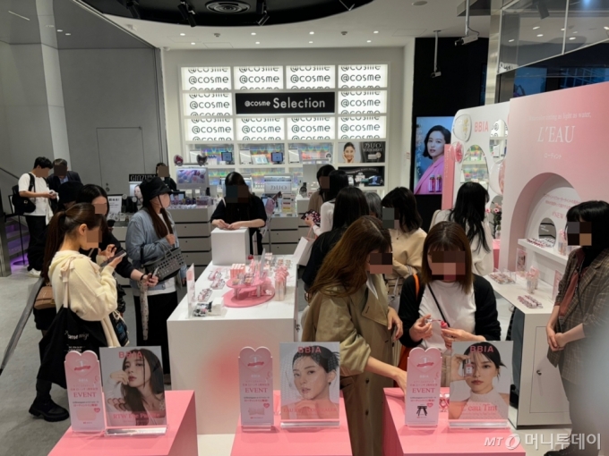 @COSME tokyo 매장 마련된 한국 뷰티브랜드 &#039;BBIA&#039; 팝업존. /사진=하수민기자